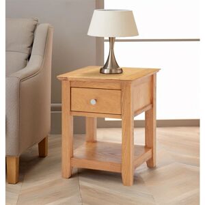 Hallowood Furniture - Hallowood Oak Furniture Hereford Bedside Table & Lamp Table for Bedroom, Small Coffee Table, Narrow Side Table, Sofa Table &