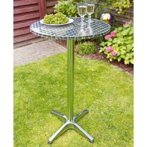 BERKFIELD HOME Hi Foliding Bistro-Bar Table Aluminium Round 60x60x(58-115) cm