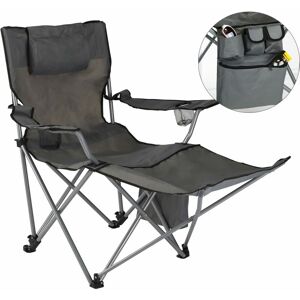 Berkfield Home - hi Luxury Camping Chair with Foot Rest Anthracite