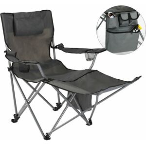 Berkfield Home - hi Luxury Camping Chair with Foot Rest Anthracite