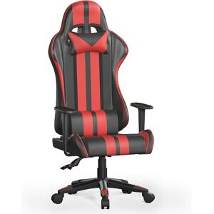 Bigzzia - High Back Racing Office Computer Chair Ergonomic Video Game Chair with Height Adjustable Headrest and Lumbar Support for Adults Teens