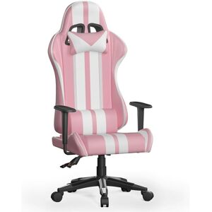 Bigzzia - High Back Racing Office Computer Chair Ergonomic Video Game Chair with Height Adjustable Headrest and Lumbar Support for Adults Teens