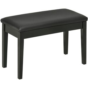 Classic Piano Bench Stool, pu Leather Padded Keyboard Seat Black - Black - Homcom