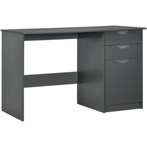 Homcom - Computer Desk w/ Drawers Modern Writing Workstation for Home Office Grey - Grey