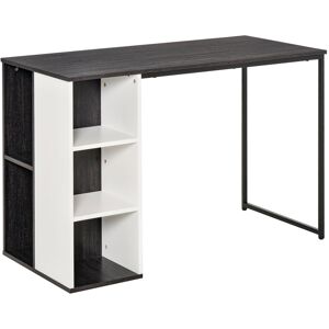 Homcom - Computer Desk with Storage Shelves Study Home Office Workstation Grey - Grey