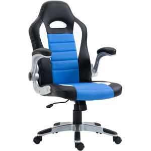 Homcom - Gaming Chair pu Leather Office Chair Swivel Chair w/ Tilt Function, Blue - Blue