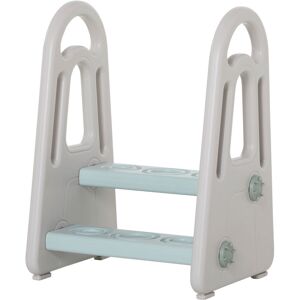 Two-Step Stool for Kids Toddlers with Handle for Toilet Potty Training - Blue - Homcom