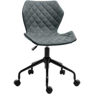 Homcom - Home Office Swivel Desk Chair Nylon Wheels Adjustable Height Linen Grey - Grey