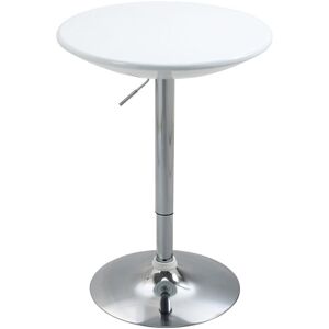 Homcom - Painted Top Bistro Pub Table Adjustable Swivel Counter Home White - White