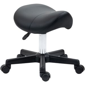 Saddle Stool Adjustable Rolling Salon Chair for Massage Spa Beauty Black - Grey - Homcom