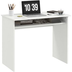 Homcom - Computer Desk Writing Table Study Workstation Storage White - White