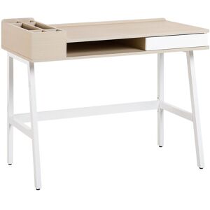 Beliani - Modern Computer Desk Home Office Study Storage Wooden Finish Paramaribo - Light Wood