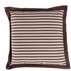 Chocolate and Beige Striped Seat Pad - Homescapes