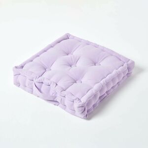 Homescapes - Cotton Mauve Floor Cushion, 40 x 40 cm - Purple