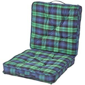 Homescapes - Blackwatch Tartan Cotton Travel Support Booster Cushion - Blackwatch