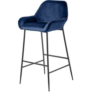 Homescapes - Eton Velvet Bar Stool Navy Blue - Blue