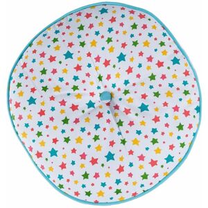 Homescapes - Multi Stars & Blue Stripes Round Floor Cushion - Multi Colour