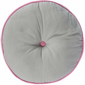 Homescapes - Grey and Pink Round Floor Cushion - Grey