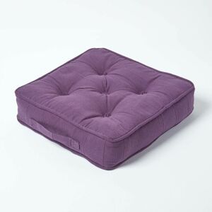 Homescapes - Rajput Ribbed Cotton Floor Cushion Purple - Purple