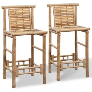 Bar Stools 2 pcs Bamboo - Hommoo