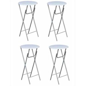 Bar Tables 4 pcs with mdf Tabletop White VD30952 - Hommoo