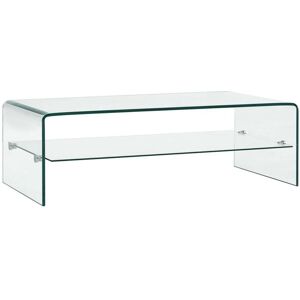 Coffee Table Clear 98x45x31 cm Tempered Glass - Hommoo