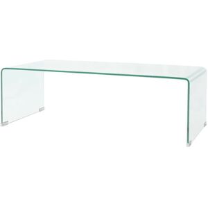 Coffee Table Tempered Glass 100x48x33 cm Clear VD10349 - Hommoo