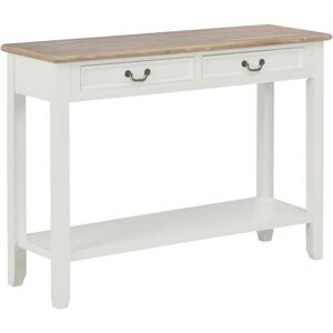 Console Table White 110x35x80 cm Wood VD14695 - Hommoo
