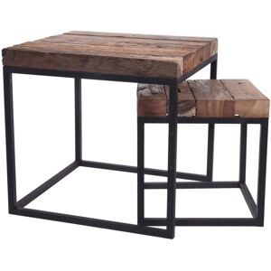 BERKFIELD HOME H&s Collection Side Table Set 2 pcs Teak