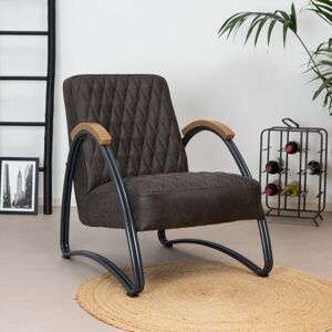 FURNWISE Industrial armchair Ivy Anthracite Eco-Leather - Anthracite