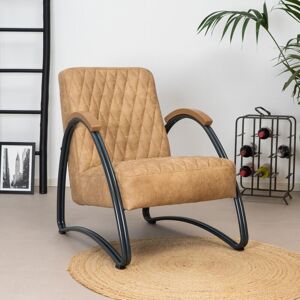 FURNWISE Industrial armchair Ivy Beige Eco-Leather - Beige