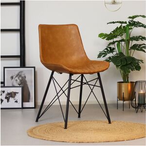 Furnwise - Industrial Dining Chair Lauren Cognac - Cognac