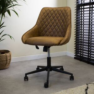 FURNWISE Industrial Rotatable Office Chair Emily Cognac - Cognac