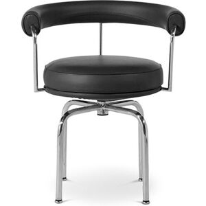 Privatefloor - Office Chair - Desk Chair Upholstered in Leather - Kart Black Leather - Black