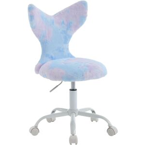 Wahson Office Chairs - Kids Desk Chair Faux Fur Children Swivel Chair, Children Computer Task Chair Height Adjustable for Girls Boys, Blue