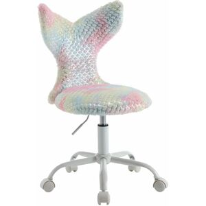 Wahson Office Chairs - Kids Desk Chair Faux Fur Children Swivel Chair, Children Computer Task Chair Height Adjustable for Girls Boys, Colorful