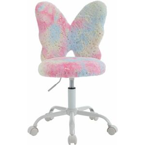 Wahson Office Chairs - Kids Desk Chair Faux Fur Children Swivel Chair, Children Computer Task Chair Height Adjustable for Girls Boys, Pink