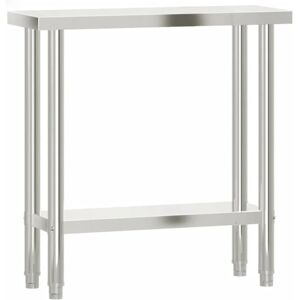 Kitchen Work Table 82.5x30x85 cm Stainless Steel vidaXL