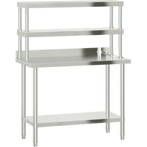 Vidaxl - Kitchen Work Table with Overshelf 110x55x150 cm Stainless Steel