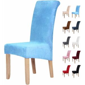 2-Piece Velvet Chair Covers Modern Elastic Protective Chair Covers Home, Restaurant, Hotel, Hotel, Restaurant Decor, Light Blue - Langray