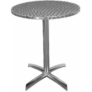 NETFURNITURE Leit61 Round Bistro Indoor Outdoor Aluminium Flip Top Folding Table. - Silver