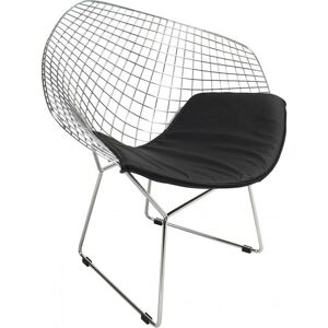 PRIVATEFLOOR Rock Chair Black Imitation Leather, Stainless Steel, Metal - Black