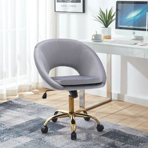 Livingandhome - Velvet Swivel Office Chair Height Adjustable for Home Office