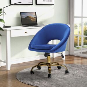 Livingandhome - Velvet Swivel Office Chair Height Adjustable for Home Office