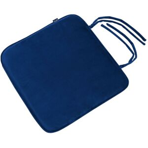 Chair Seat Pad with Secure Ties for Living Room, Soft Velvet Seat Cushion for Indoor, Non-Slip Chair Padding - Navy - Loft 25