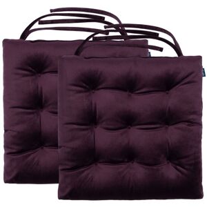 Tufted Seat Pad for Indoor, Comfy Velvet Chair Cushion for Living Room - Aubergine 2pk - Loft 25