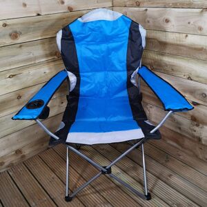 Samuel Alexander - Luxury Padded High Back Folding Outdoor / Camping / Fishing Chair in Blue