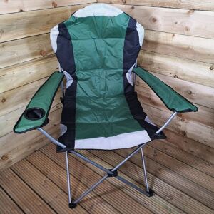 SAMUEL ALEXANDER Luxury Padded High Back Folding Outdoor / Camping / Fishing Chair in Green