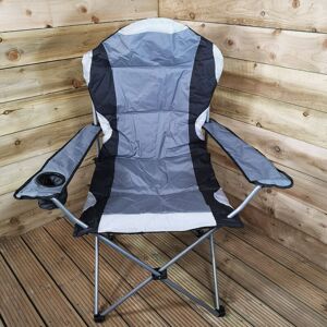 Samuel Alexander - Luxury Padded High Back Folding Outdoor / Camping / Fishing Chair in Grey