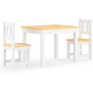 BERKFIELD HOME Mayfair 3 Piece Children Table and Chair Set White and Beige mdf